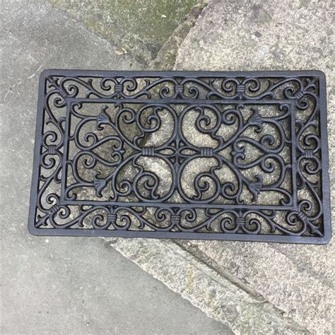 retro doormat|vintage cast iron door mat.